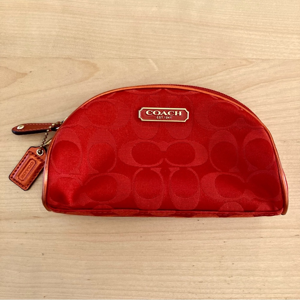 Red Coach Limited Edition Estee Lauder Makeup Bag